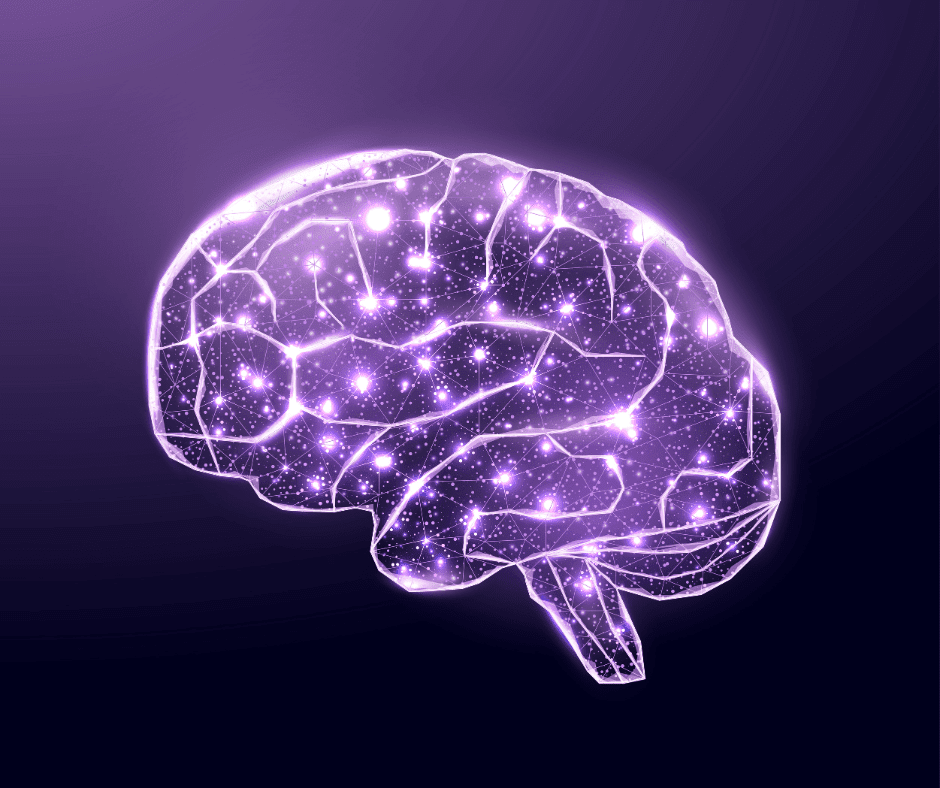 Purple brain illustration