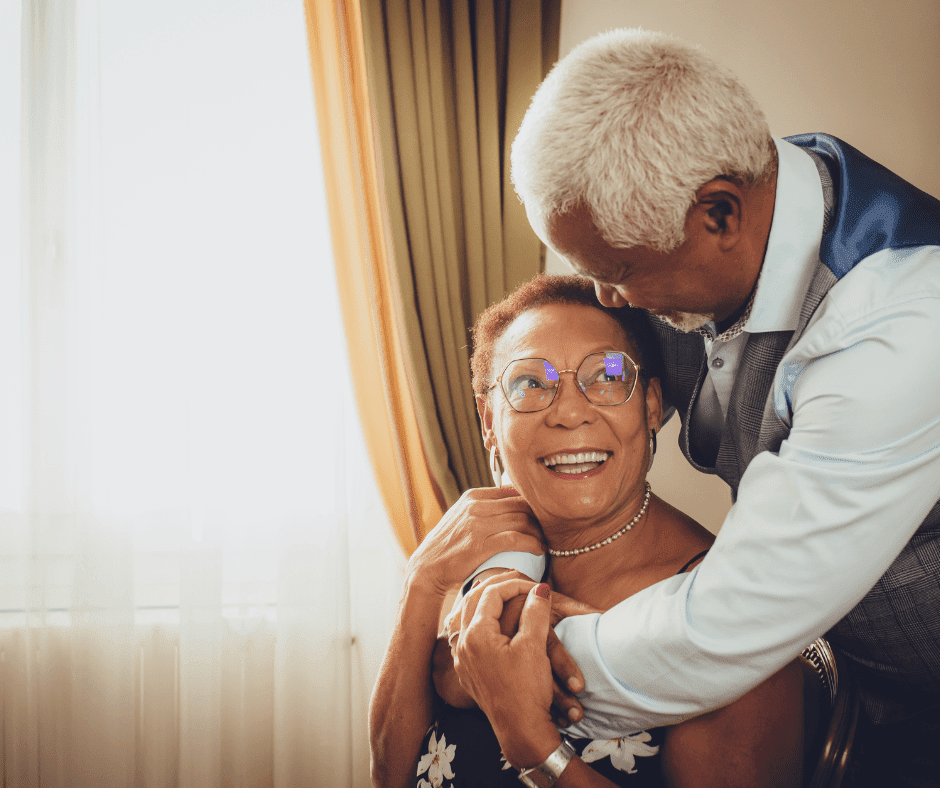 Couple smiling at each other