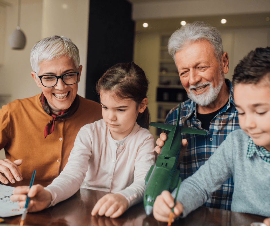 Grandparents with their grandchildren