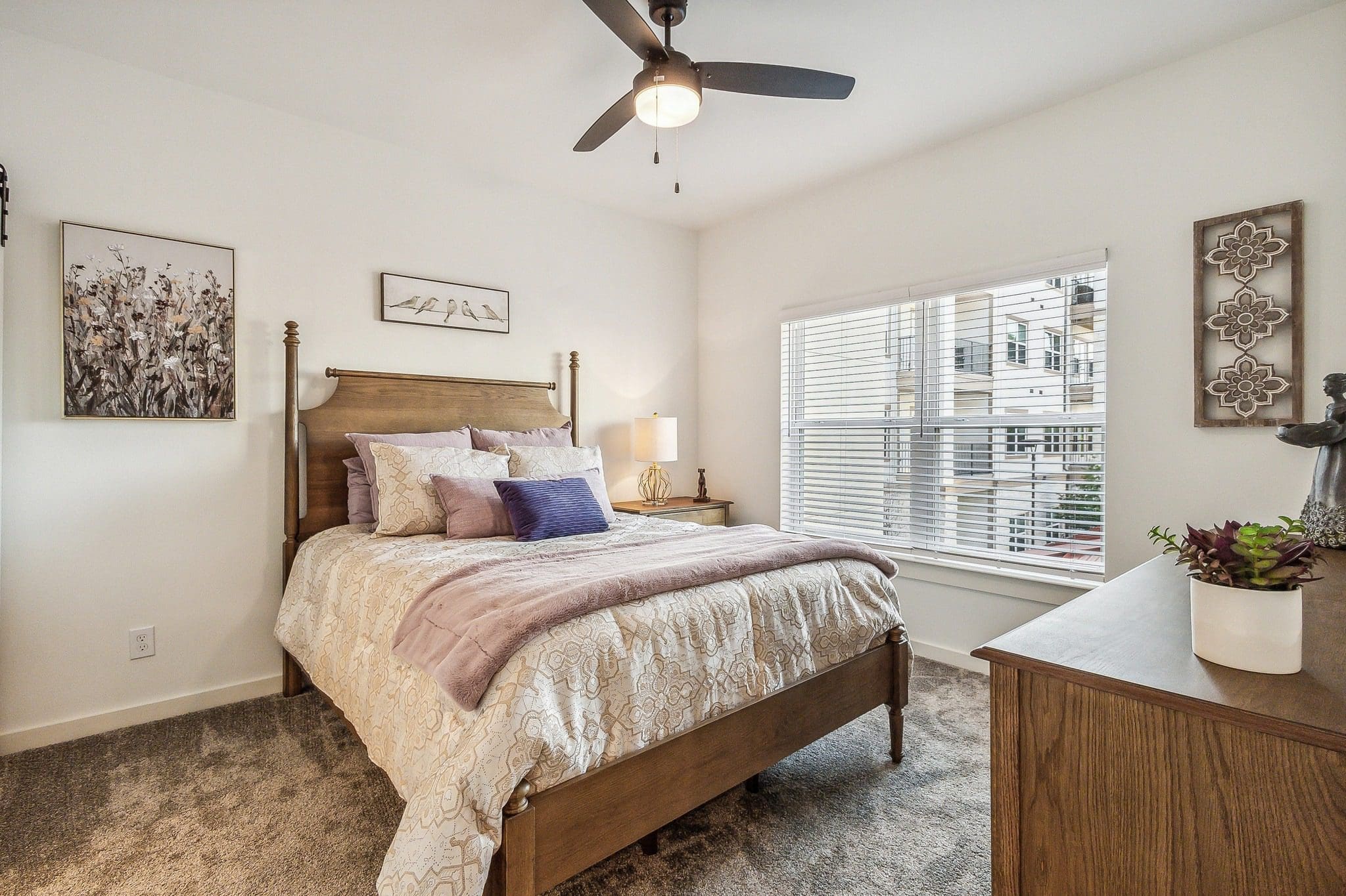 Interior bedroom at The Lakes at Woodhaven Village, a retirement community near Houston.
