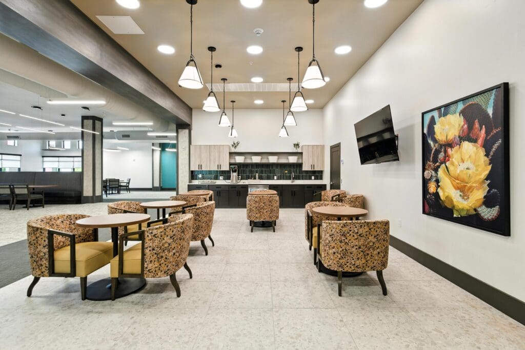 - Grace Management Interior lobby of Cave Creek Assisted Living, a top choice for senior living in Cave Creek, AZ.