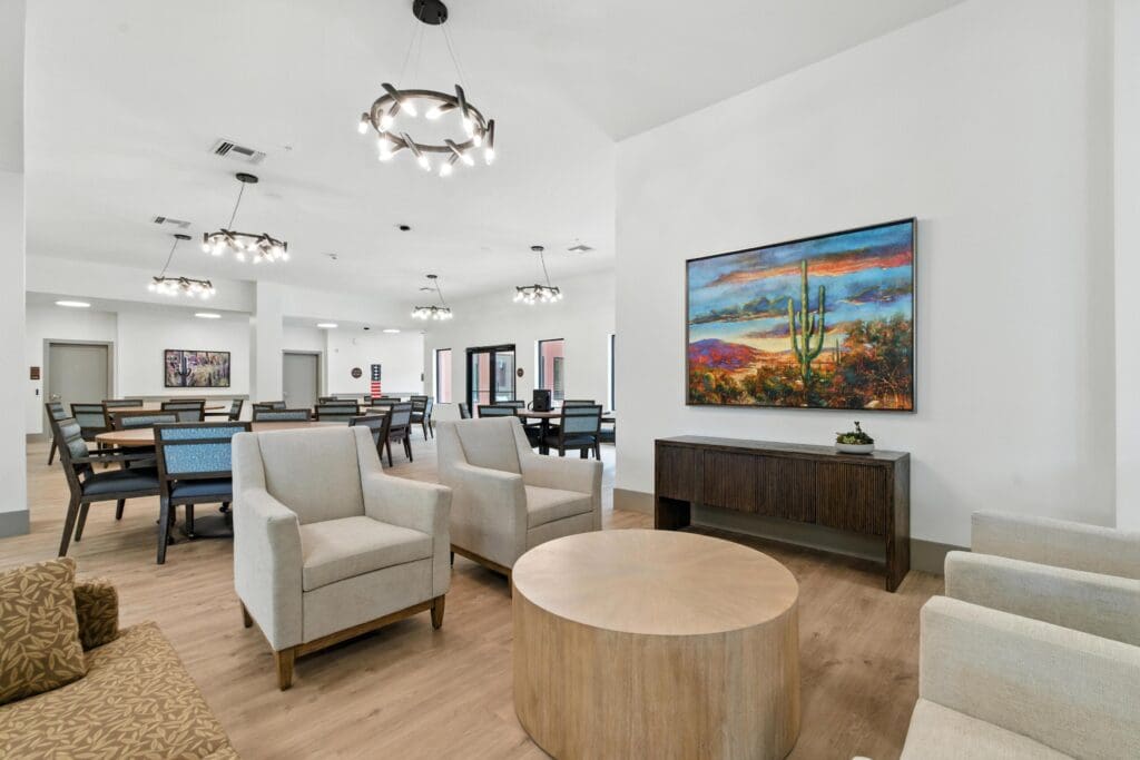 Social room at Cave Creek Assisted Living, a top choice for senior living in Cave Creek, AZ.