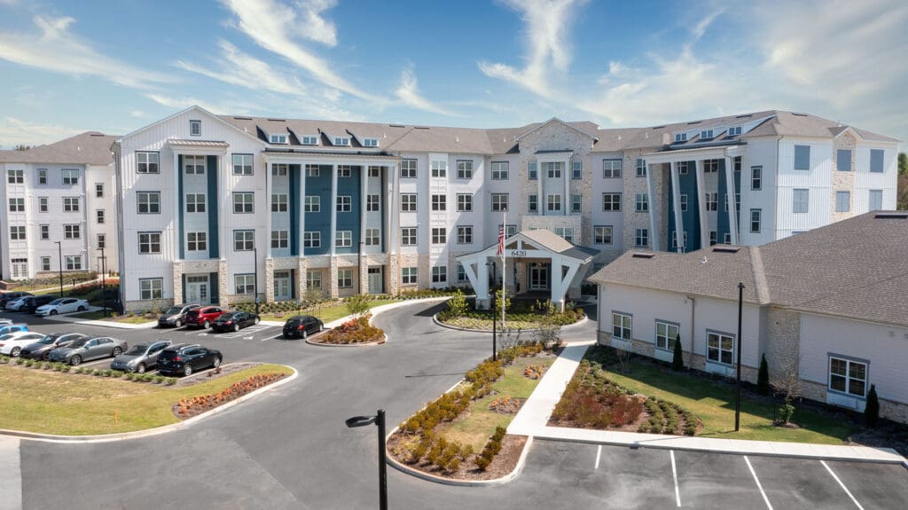- Grace Management Elegant front entrance of The Summit of Germantown, offering independent and assisted living in Germantown.