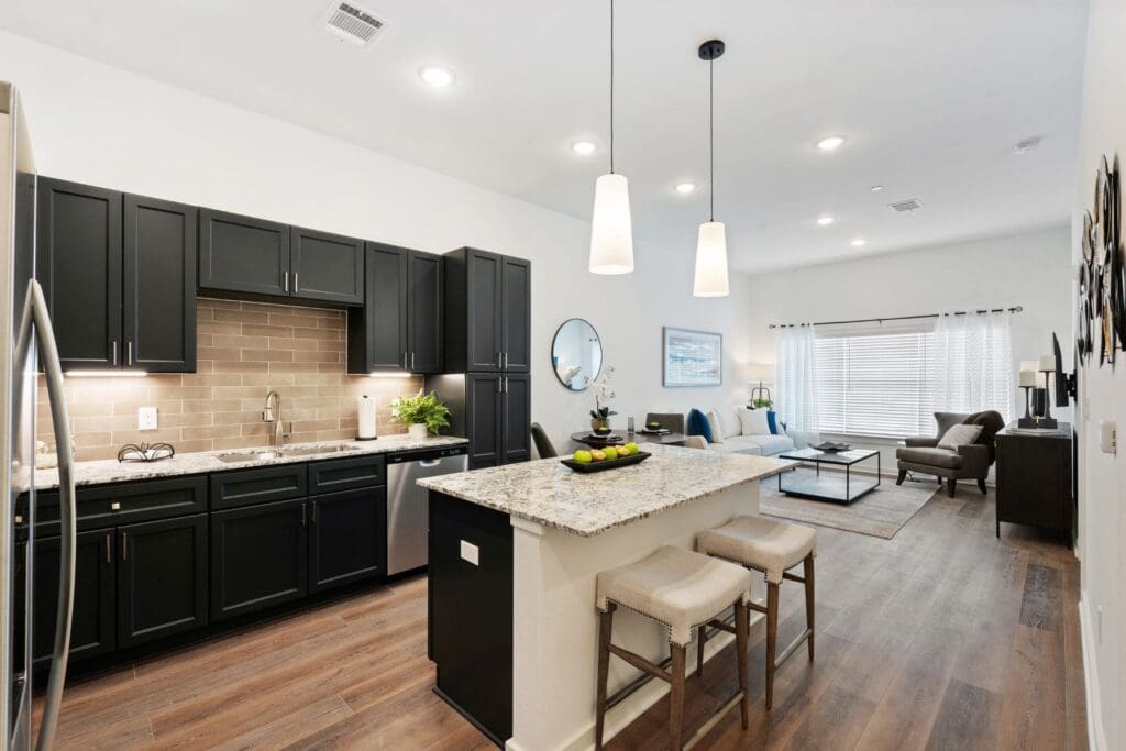 Apartment interior at The Lakes at Woodhaven Village, a retirement community near Houston.