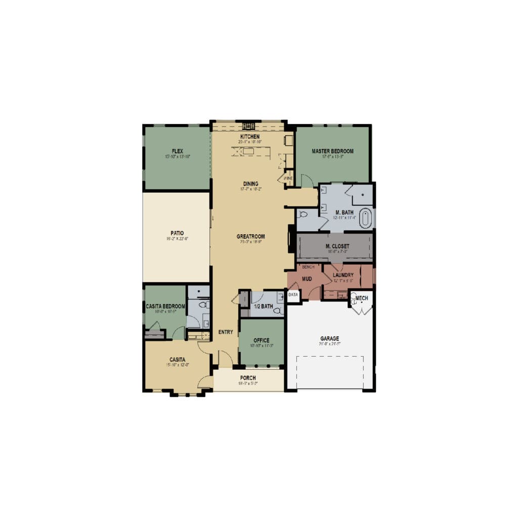 Detailed floor plan showcasing spacious layout with designated areas for living, dining, and outdoor relaxation.