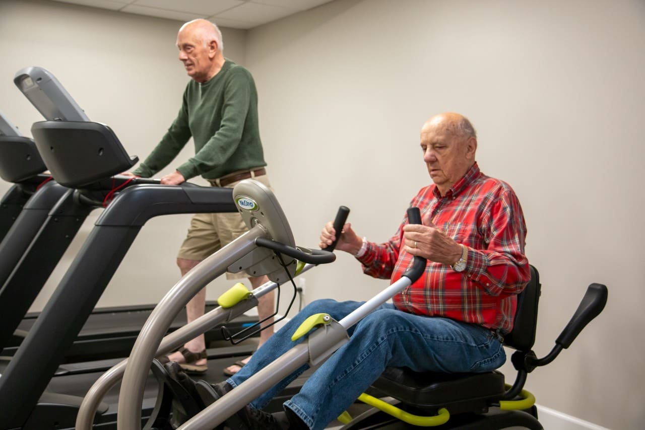 30-Large - Grace Management Residents utilizing the onsite exercise machines at Rivertown Ridge in Wyoming, MI.