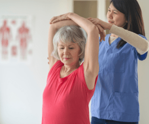 Senior woman in physical therapy