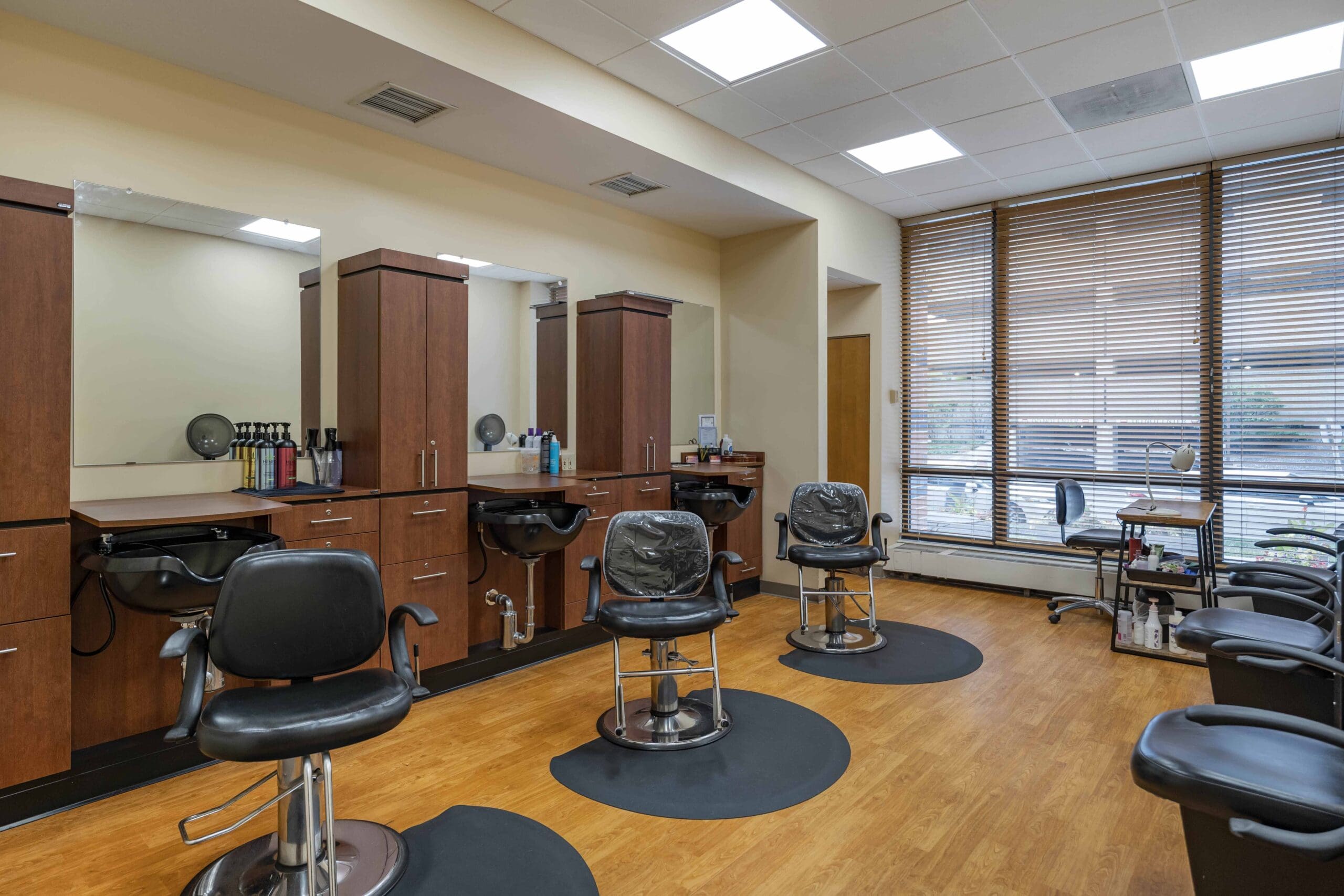 Final-Selects-CS3_0031 - Grace Management Interior image of The Hallmark's barber shop and salon.